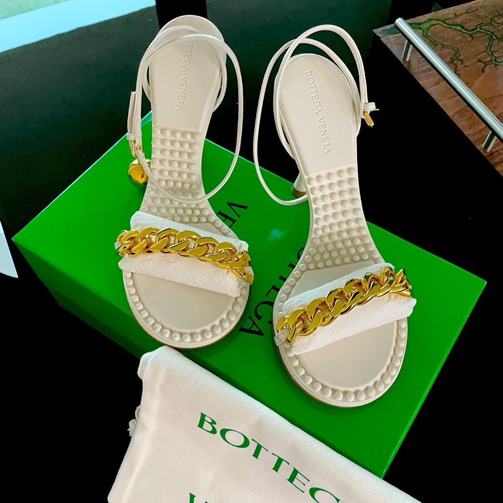 Authentic Bottega Veneta Dot ankle strap sandals
